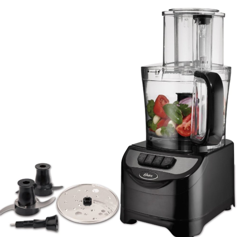 Oster 2-Speed 10-Cup Total Prep Food Processor 4 in 1 - Chop Shred Slice Knead